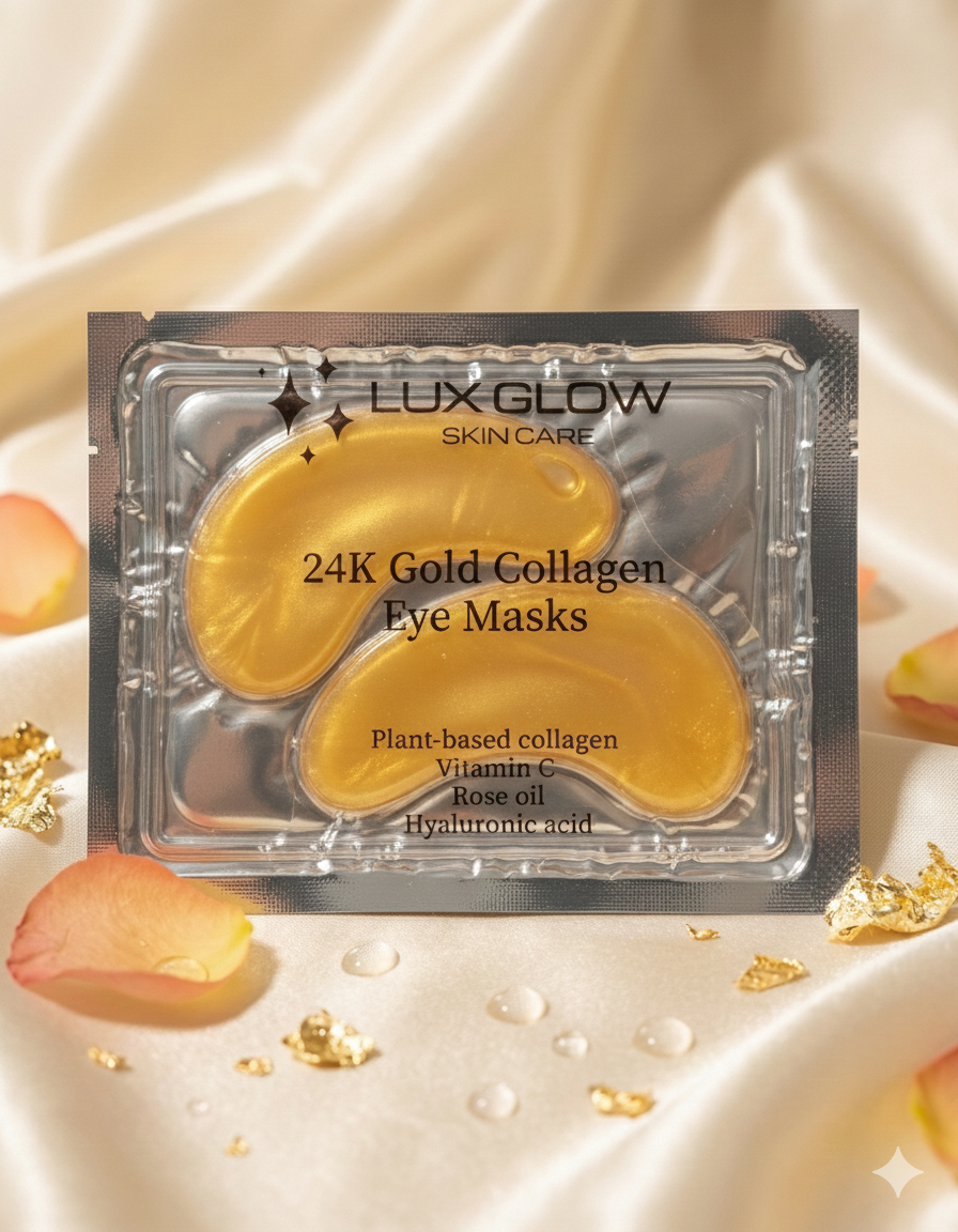 Gold Eye Masks 10 Pair Box