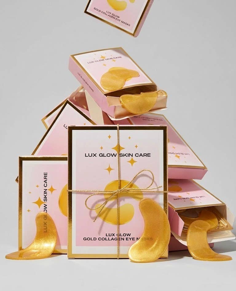Gold Eye Masks 10 Pair Box